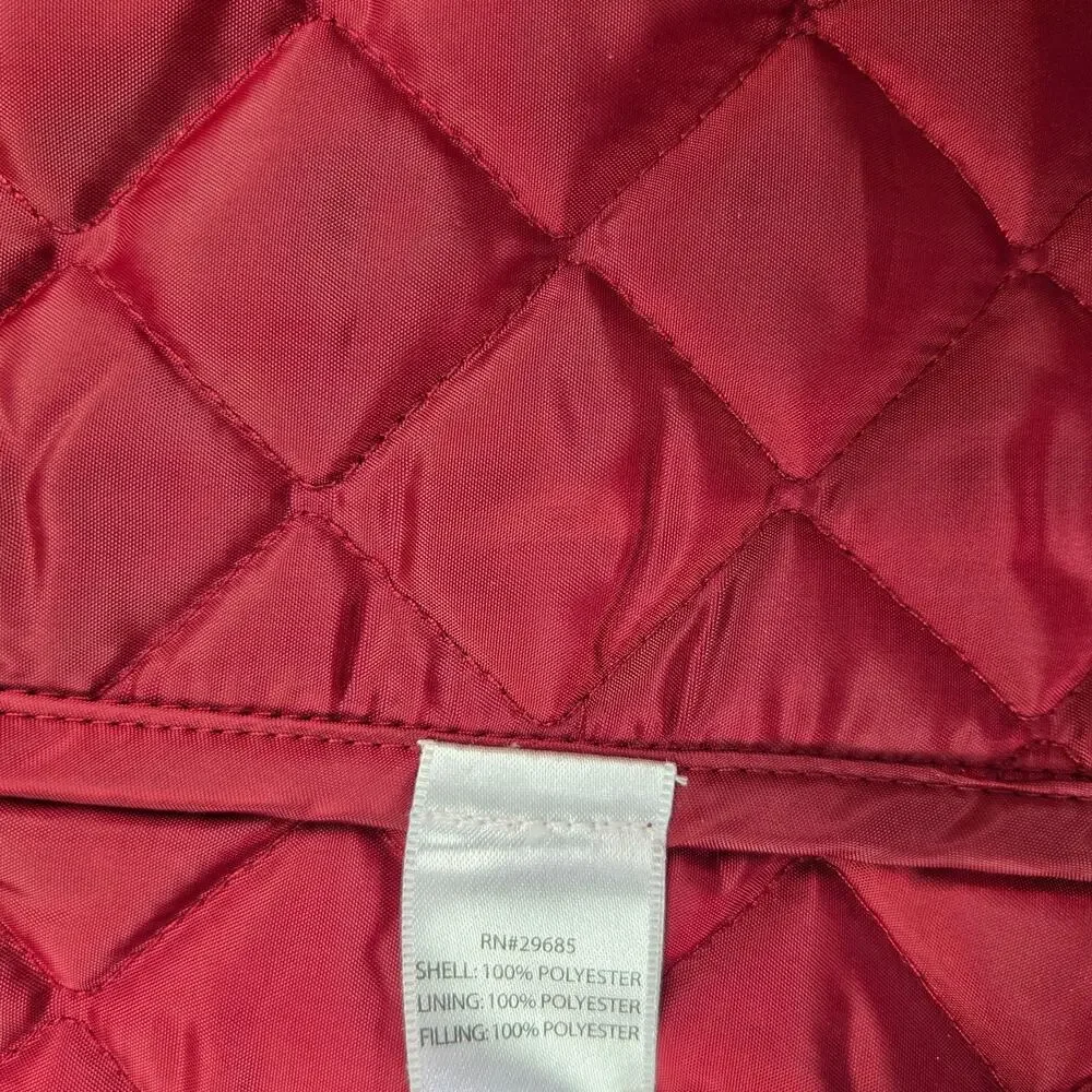 Womens Pendleton Chore Coat Barn Jacket Size Small Red Quilted Full Zip